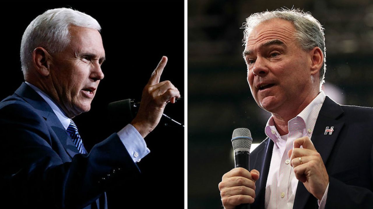 Vice Presidential candidates Senator Tim Kaine of Virginia and Governor Mike Pence of Indiana